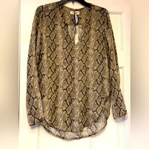 Bella Dahl Tan Snake Print Blouse
